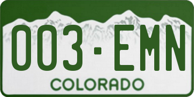 CO license plate 003EMN