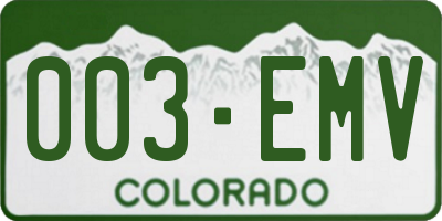 CO license plate 003EMV