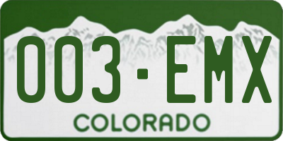 CO license plate 003EMX