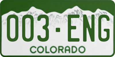 CO license plate 003ENG