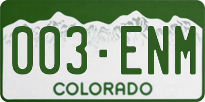 CO license plate 003ENM