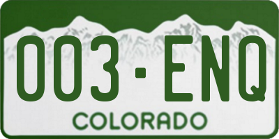 CO license plate 003ENQ