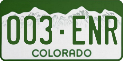 CO license plate 003ENR