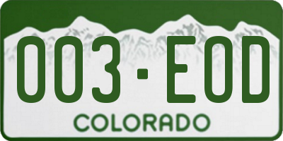 CO license plate 003EOD