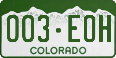 CO license plate 003EOH