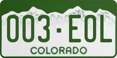 CO license plate 003EOL
