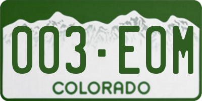 CO license plate 003EOM