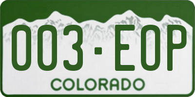 CO license plate 003EOP