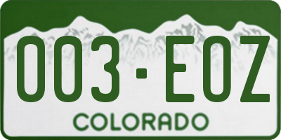 CO license plate 003EOZ