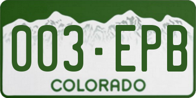 CO license plate 003EPB