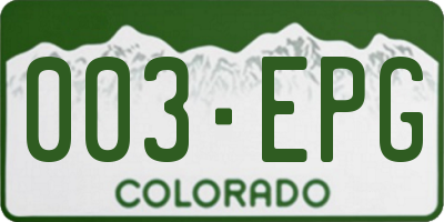 CO license plate 003EPG