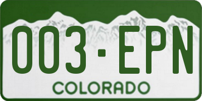 CO license plate 003EPN