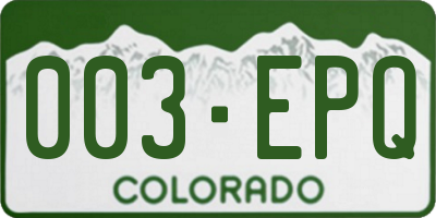 CO license plate 003EPQ