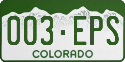 CO license plate 003EPS