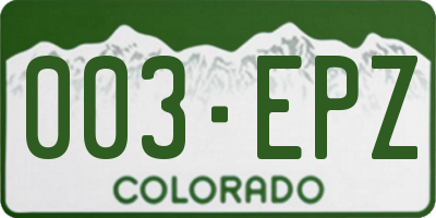 CO license plate 003EPZ