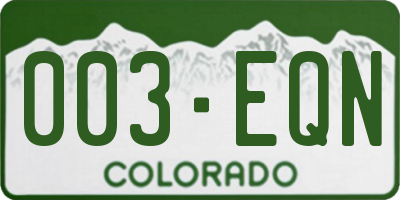 CO license plate 003EQN