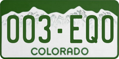 CO license plate 003EQO