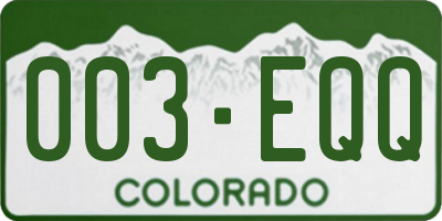 CO license plate 003EQQ