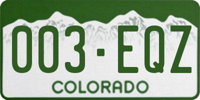 CO license plate 003EQZ