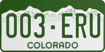 CO license plate 003ERU