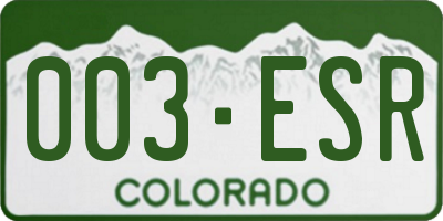 CO license plate 003ESR