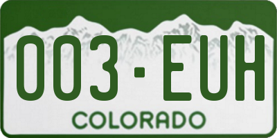 CO license plate 003EUH