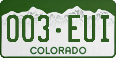 CO license plate 003EUI