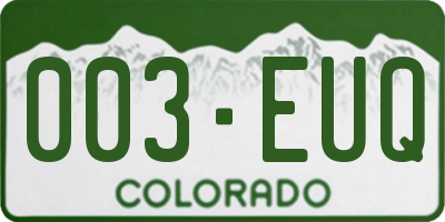 CO license plate 003EUQ