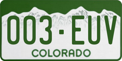 CO license plate 003EUV