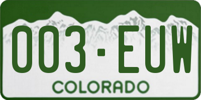 CO license plate 003EUW