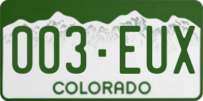 CO license plate 003EUX