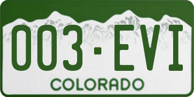 CO license plate 003EVI