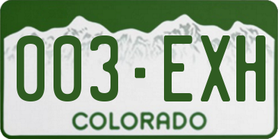 CO license plate 003EXH