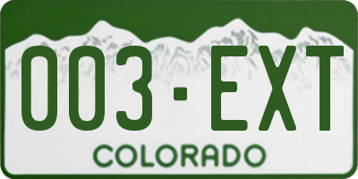 CO license plate 003EXT