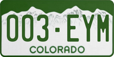 CO license plate 003EYM