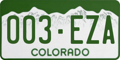 CO license plate 003EZA