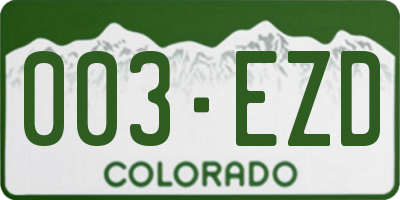CO license plate 003EZD