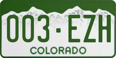 CO license plate 003EZH