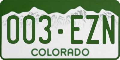 CO license plate 003EZN