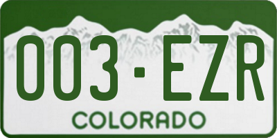 CO license plate 003EZR