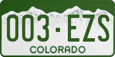 CO license plate 003EZS