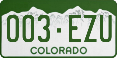 CO license plate 003EZU