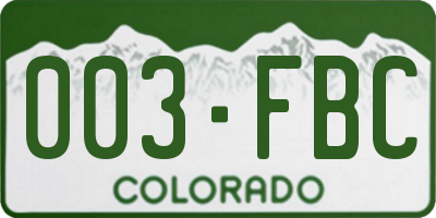 CO license plate 003FBC