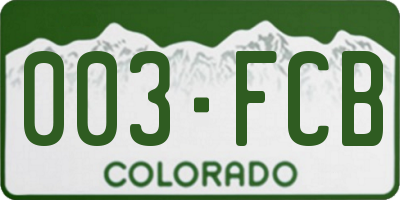 CO license plate 003FCB