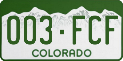 CO license plate 003FCF