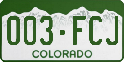 CO license plate 003FCJ