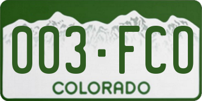 CO license plate 003FCO