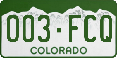 CO license plate 003FCQ