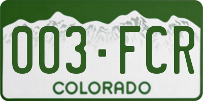 CO license plate 003FCR