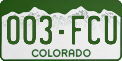 CO license plate 003FCU